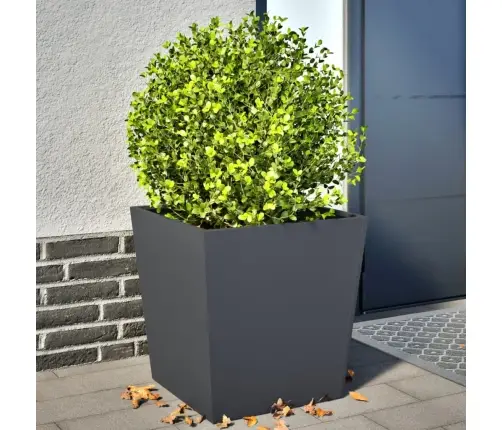 Dārza Puķu Kastes, 2 Gab., Antracītpelēkas, 50X50X50Cm, Tērauds Vidaxl