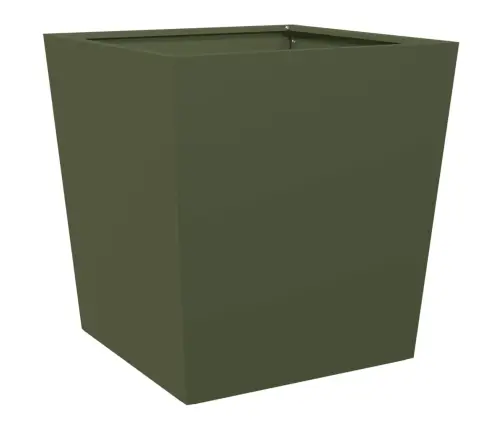 Dārza Puķu Kastes, 2 Gab., Olīvu Zaļas, 50X50X50 Cm, Tērauds Vidaxl