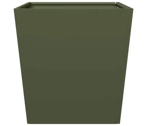 Dārza Puķu Kastes, 2 Gab., Olīvu Zaļas, 50X50X50 Cm, Tērauds Vidaxl