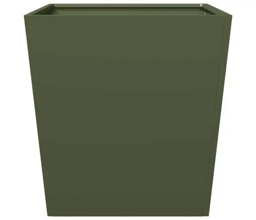 Dārza Puķu Kastes, 2 Gab., Olīvu Zaļas, 50X50X50 Cm, Tērauds Vidaxl
