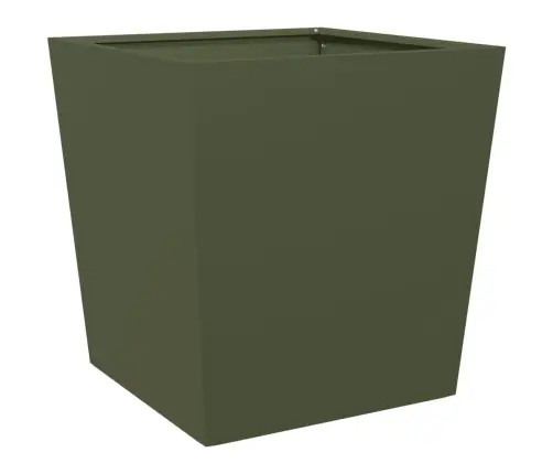 Dārza Puķu Kastes, 2 Gab., Olīvu Zaļas, 50X50X50 Cm, Tērauds Vidaxl