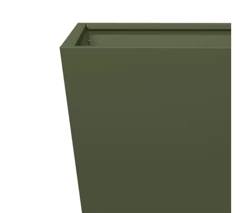 Dārza Puķu Kastes, 2 Gab., Olīvu Zaļas, 50X50X50 Cm, Tērauds Vidaxl