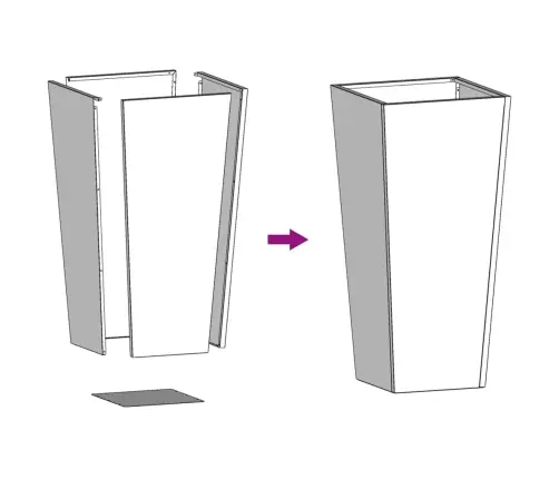 Dārza Puķu Kaste, Melna, 35X35X75 Cm, Tērauds Vidaxl