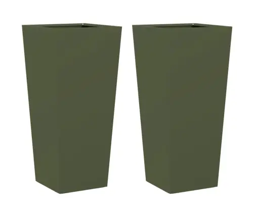 Aia Taimekastid 2 Tk, Oliiviroheline, 35X35X75 cm Teras