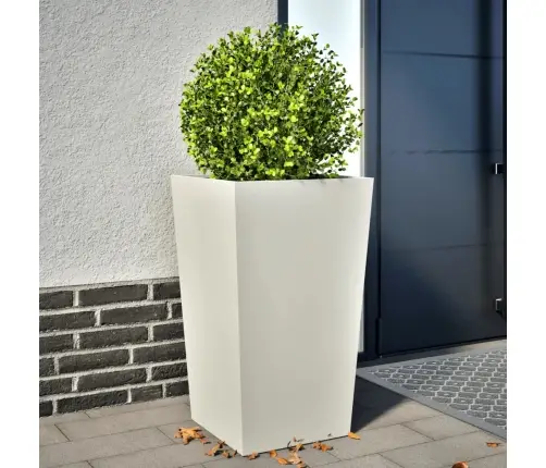 Dārza Puķu Kaste, Baltas, 45X45X75 Cm, Tērauds Vidaxl