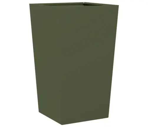 Dārza Puķu Kastes, 2 Gab., Olīvu Zaļas, 45X45X75 Cm, Tērauds Vidaxl