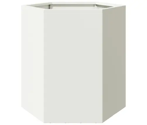 Puķu Kaste, Balta, Sešstūra, 46X40X45 Cm, Tērauds Vidaxl