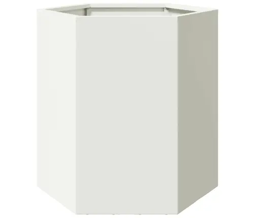 Puķu Kaste, Balta, Sešstūra, 46X40X45 Cm, Tērauds Vidaxl