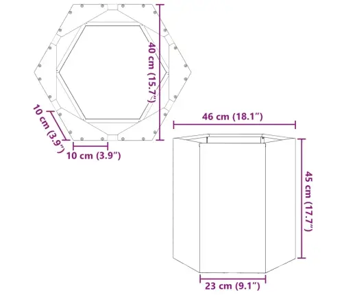 Sodo Sodinukai 2 Vnt Baltas Šešiakampis 46X40X45 Cm Plieninis