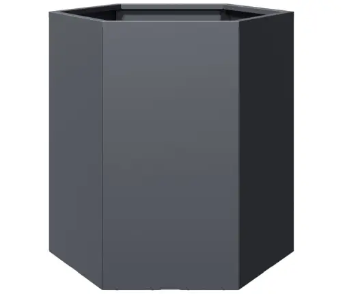 Dārza Puķu Kaste, Pelēka, Sešstūra, 46X40X45 Cm, Tērauds Vidaxl