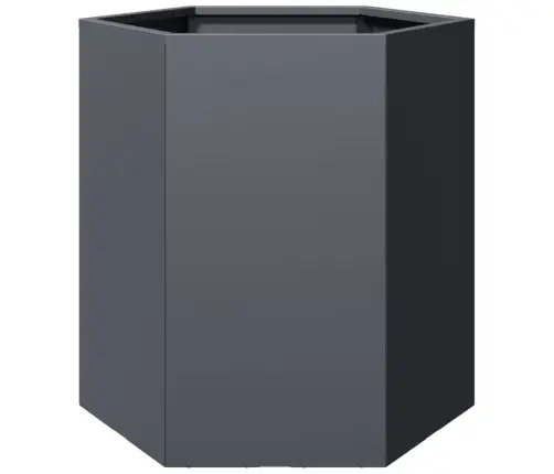 Dārza Puķu Kaste, Pelēka, Sešstūra, 46X40X45 Cm, Tērauds Vidaxl