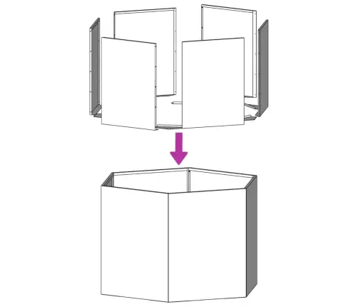 Dārza Puķu Kaste, Pelēka, Sešstūra, 46X40X45 Cm, Tērauds Vidaxl