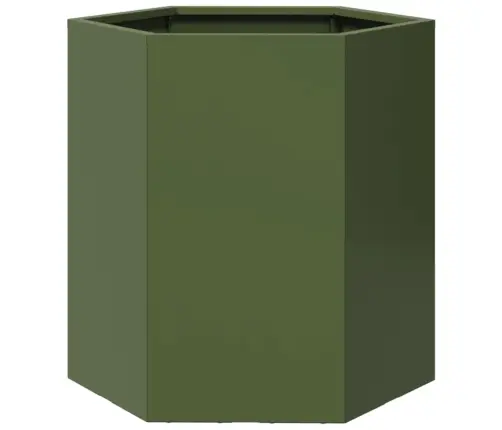 Puķu Kastes, 2 Gab., Olīvu Zaļas, Sešstūra, 46X40X45Cm, Tērauds Vidaxl