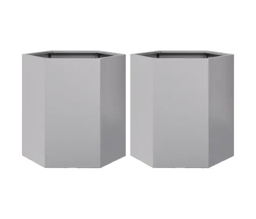 Sodo Sodinukai 2 Vnt Šešiakampis 46X40X45 Cm Cinkuoto Plieno