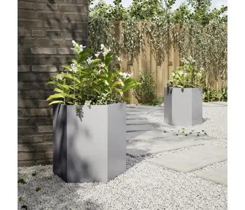 Sodo Sodinukai 2 Vnt Šešiakampis 46X40X45 Cm Cinkuoto Plieno