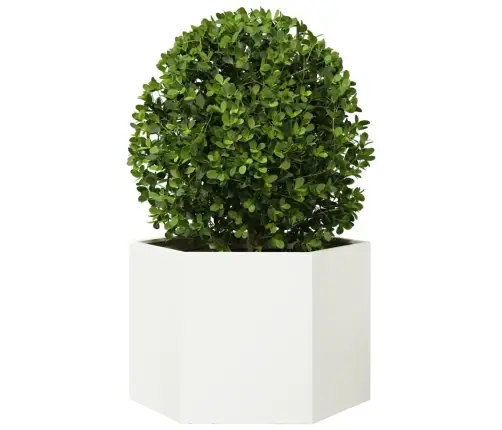 Dārza Puķu Kaste, Balta, Sešstūra, 69X60X45 Cm, Tērauds Vidaxl