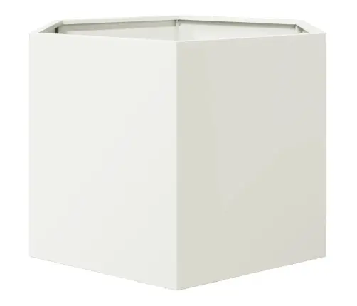 Dārza Puķu Kaste, Balta, Sešstūra, 69X60X45 Cm, Tērauds Vidaxl