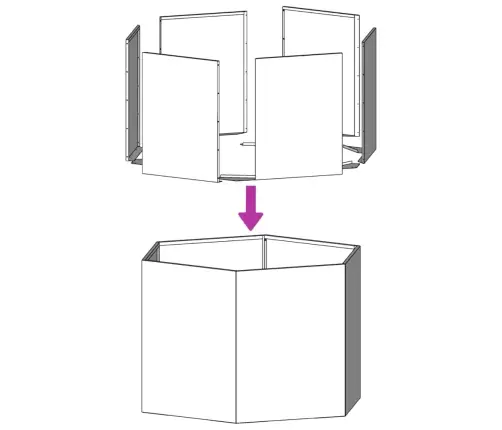 Kuusnurkne Aia Taimekast, Must, 104X90X45 cm Teras