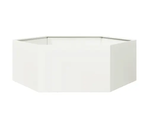 Puķu Kaste, Balta, Sešstūra, 138X120X45 Cm, Tērauds Vidaxl