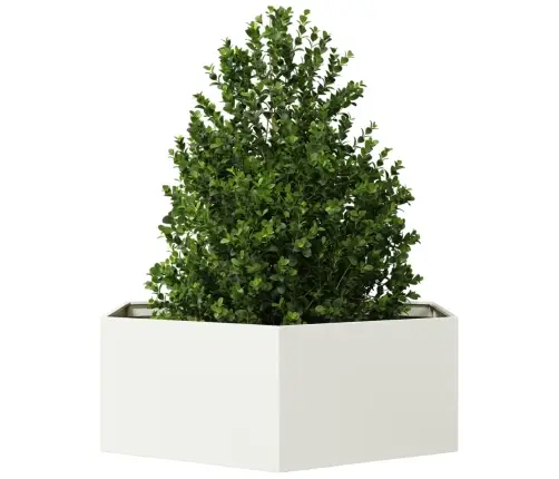 Puķu Kaste, Balta, Sešstūra, 138X120X45 Cm, Tērauds Vidaxl