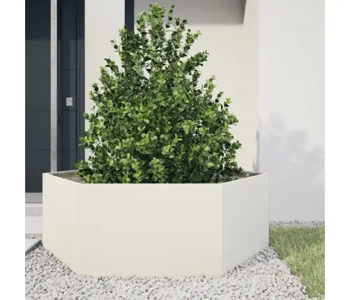 Puķu Kaste, Balta, Sešstūra, 138X120X45 Cm, Tērauds Vidaxl