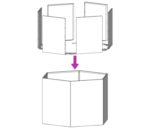 Kuusnurkne Aia Taimekast, Antratsiit, 138 X 120 X 45 cm Teras