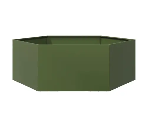 Puķu Kaste, Olīvu Zaļa, Sešstūra, 138X120X45 Cm, Tērauds Vidaxl
