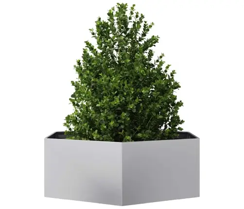 Dārza Puķu Kaste, Sešstūra, 138X120X45 Cm, Cinkots Tērauds Vidaxl