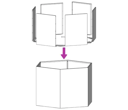 Dārza Puķu Kaste, Sešstūra, 138X120X45 Cm, Cinkots Tērauds Vidaxl