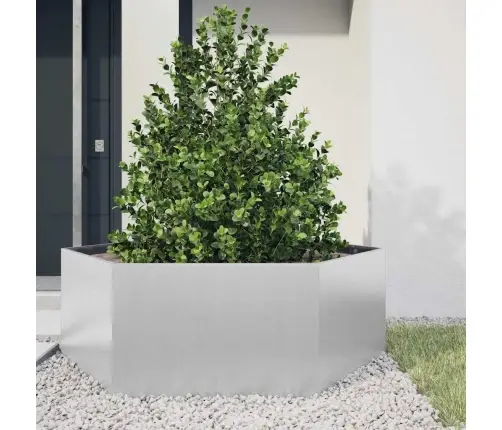 Dārza Puķu Kaste, Sešstūra, 138X120X45 Cm, Cinkots Tērauds Vidaxl