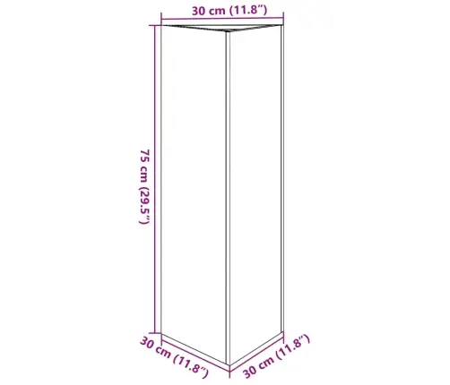Dārza Puķu Kaste, Melna, 30X26X75 Cm, Tērauds Vidaxl
