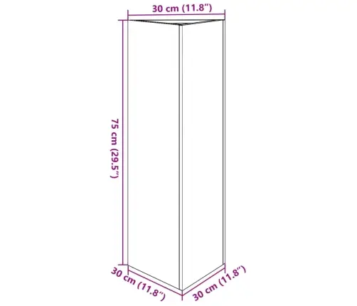 Aia Taimekast, Antratsiit, Kolmnurk, 30X26X75 cm Teras