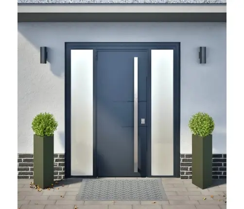 Dārza Puķu Kastes, 2 Gab., Olīvu Zaļa, 30X26X75 Cm, Tērauds Vidaxl