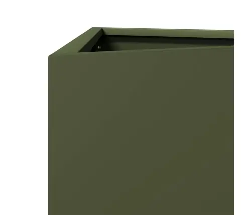 Dārza Puķu Kastes, 2 Gab., Olīvu Zaļa, 30X26X75 Cm, Tērauds Vidaxl