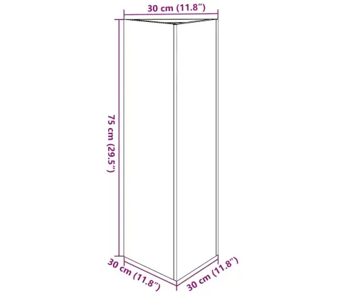 Dārza Puķu Kaste, 30X26X75 Cm, Cinkots Tērauds Vidaxl