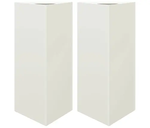 Aia Taimekastid 2 Tk, Valge, Kolmnurk, 40X34,5X70 cm Teras