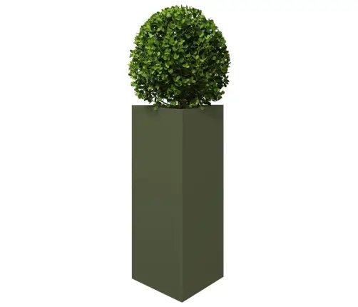 Dārza Puķu Kastes, 2 Gab., Olīvu Zaļa, 40X34,5X70 Cm, Tērauds Vidaxl