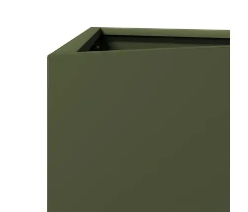 Dārza Puķu Kastes, 2 Gab., Olīvu Zaļa, 40X34,5X70 Cm, Tērauds Vidaxl