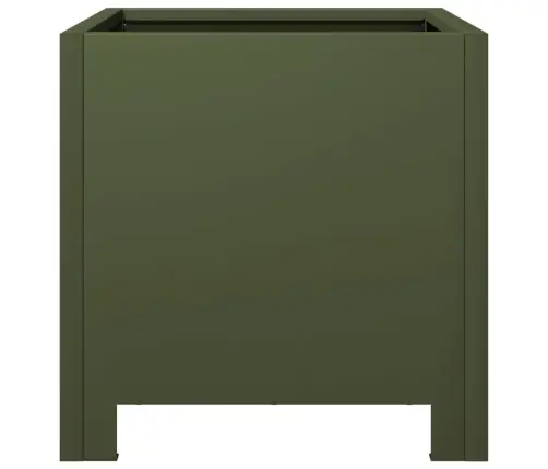 Dārza Puķu Kastes, 2 Gab., Olīvu Zaļas, 30X30X30 Cm, Tērauds Vidaxl