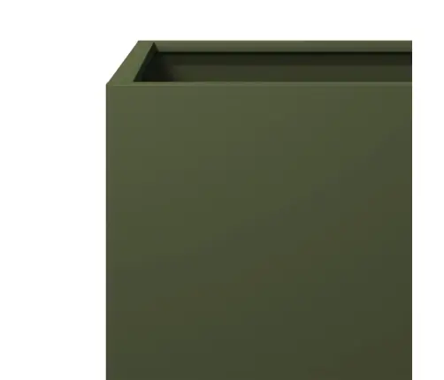 Dārza Puķu Kastes, 2 Gab., Olīvu Zaļas, 30X30X30 Cm, Tērauds Vidaxl