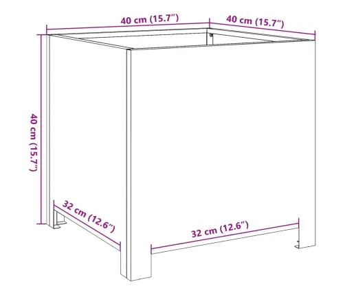 Dārza Puķu Kaste, Melna, 40X40X40 Cm, Tērauds Vidaxl