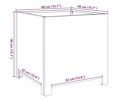 Aia Taimekastid 2 Tk, Valge, 40X40X40 cm Teras