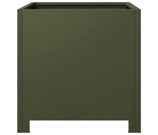 Dārza Puķu Kaste, Olīvu Zaļa, 40X40X40 Cm, Tērauds Vidaxl