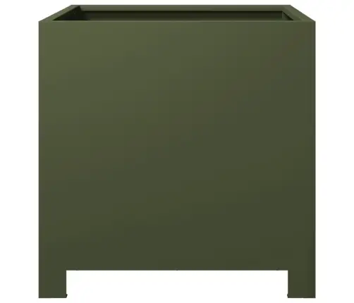 Dārza Puķu Kastes, 2 Gab., Olīvu Zaļas, 40X40X40 Cm, Tērauds Vidaxl