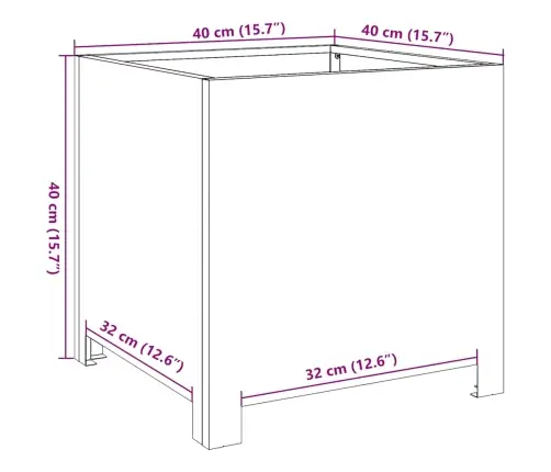 Puķu Kaste, 40X40X40 Cm, Cinkots Tērauds Vidaxl