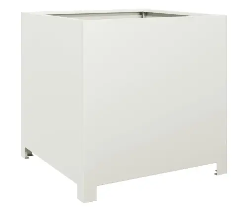 Dārza Puķu Kaste, Balta, 50X50X50 Cm, Tērauds Vidaxl