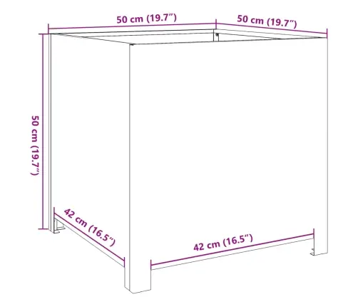 Dārza Puķu Kaste, Balta, 50X50X50 Cm, Tērauds Vidaxl
