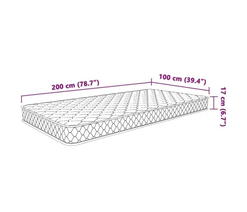 Mäluvahust Madrats Valge 100X200X17 Cm Pehme
