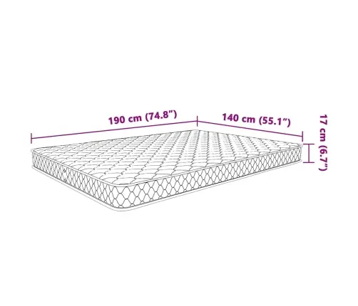 Atmiņas Efekta Putu Matracis, Balts, 140X190X17 Cm, Mīksts Vidaxl