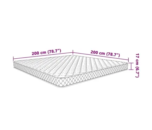 Mäluvahust Madrats Valge 200X200X17 Cm Pehme Mäluvahust Madrats Valge 200X200X17 Cm Pehme